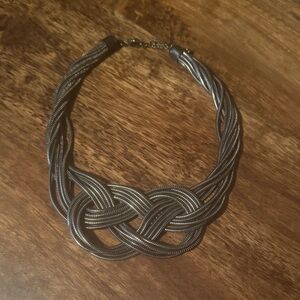 Elegant Silver Knot Necklace